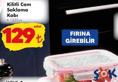 KİLİTLİ CAM SAKLAMA KABI 1520 CC